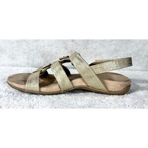 Vionic Amber Adjustable Ankle Strap Orthaheel Gold Sandal Women's Size 10